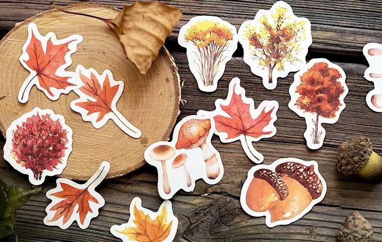 46pcs Cute Forest Autumn Animal Sticker Pack | Junk Journal Stickers | Essential for Planners, Bujo,Kids Scrapbooking and Craft Supplies