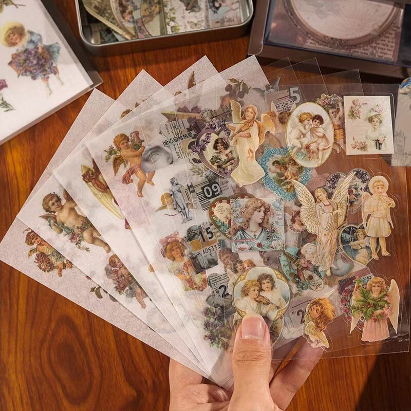 125pcs A6 Notebook Vintage Journal Material Sticker Gift Box | Collage Kit | Vintage Junk Journal Supplies