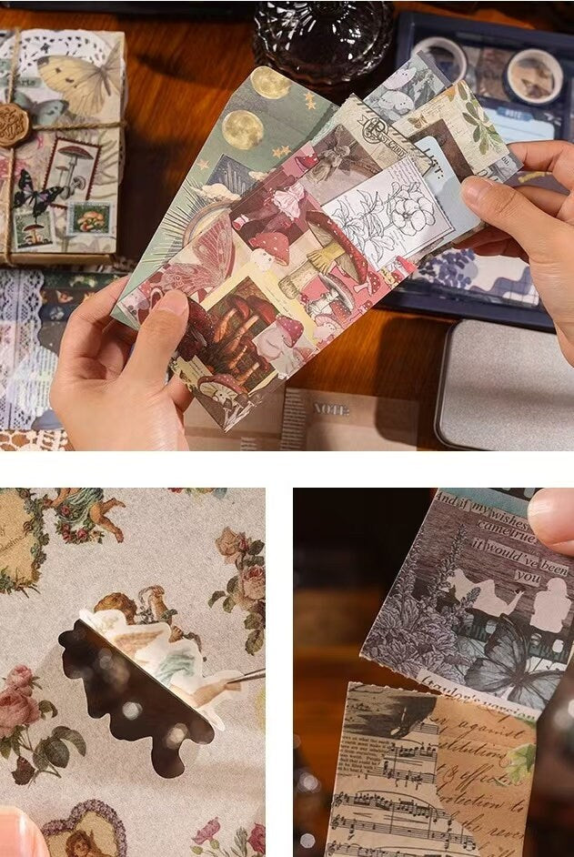 125pcs A6 Notebook Vintage Journal Material Sticker Gift Box | Collage Kit | Vintage Junk Journal Supplies