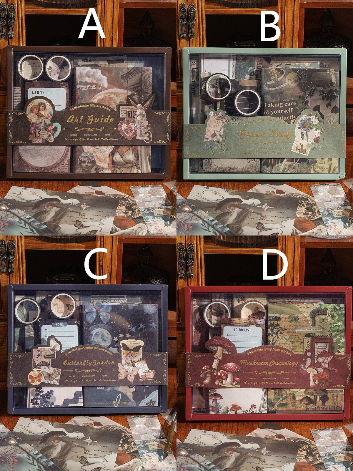 125pcs A6 Notebook Vintage Journal Material Sticker Gift Box | Collage Kit | Vintage Junk Journal Supplies