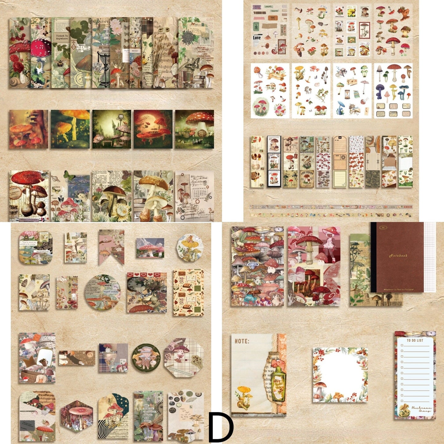 125pcs A6 Notebook Vintage Journal Material Sticker Gift Box | Collage Kit | Vintage Junk Journal Supplies