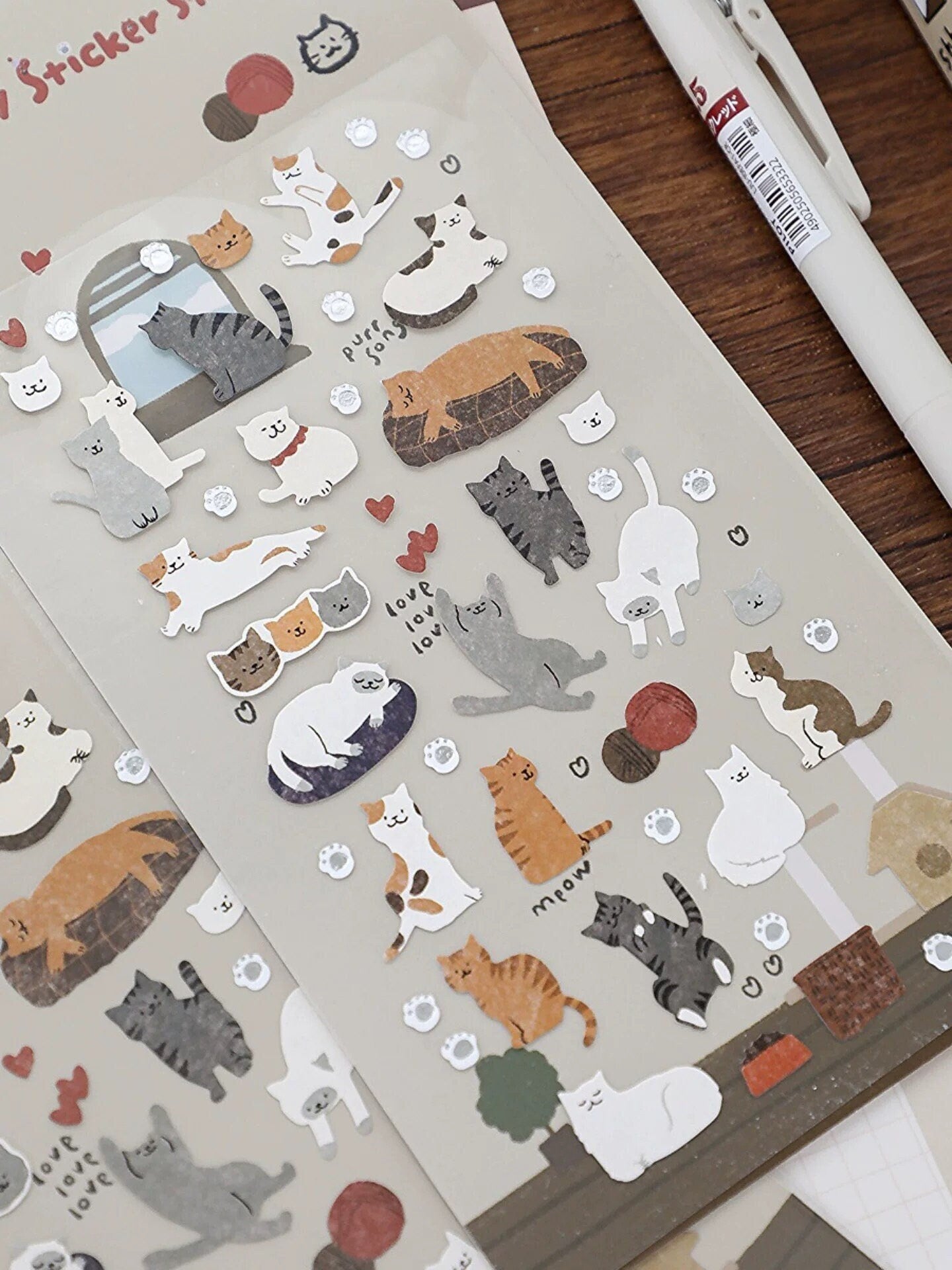 BONITO Korean Cute Emoji Dog Cat Stickers | Kawaii Animal Planner Decorative Stickers | Bujo Junk Journal Collage Scrapbooking Supplies