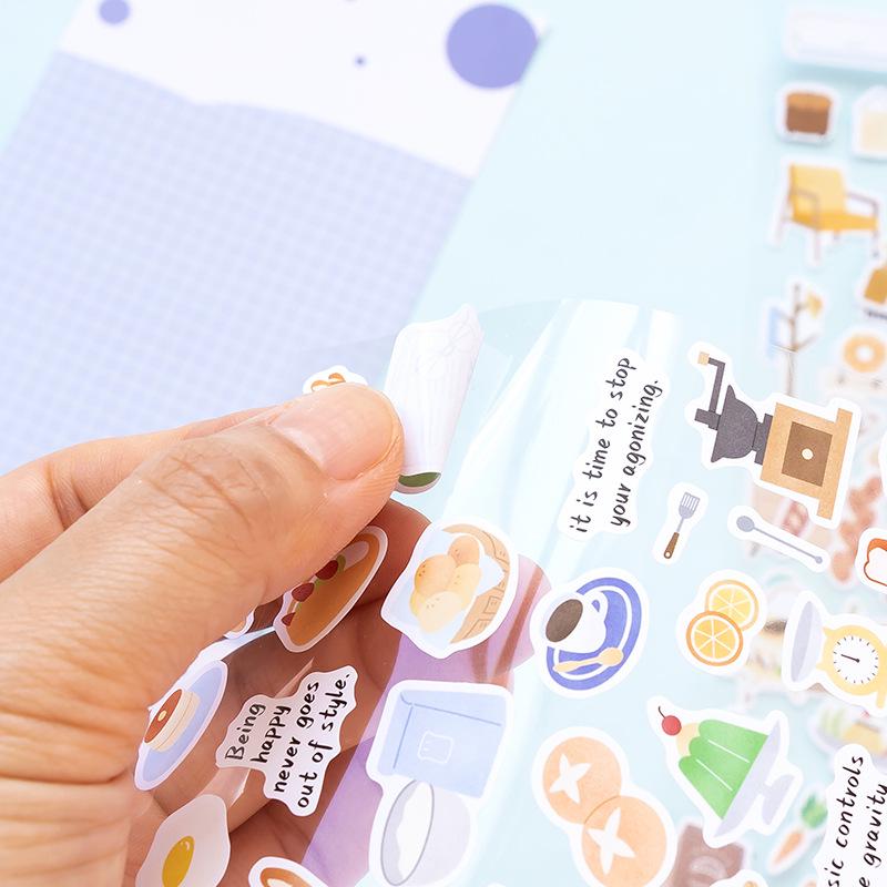 Cute Daily Life Aesthetics Stickers | Kawaii Planner Decorative Stickers | Food Coffee Plant Makeup Room | Journal Scrapbooking Supplies