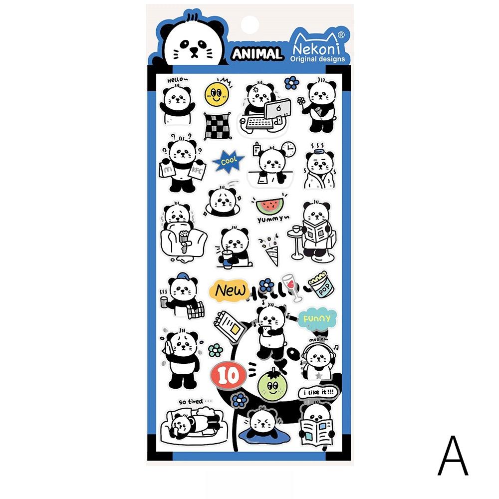 Nekoni Korean Cute Panda Dog Bear Sheep Stickers | Kawaii Animal Planner Stickers Junk Journal Scrapbooking Collage Supplies