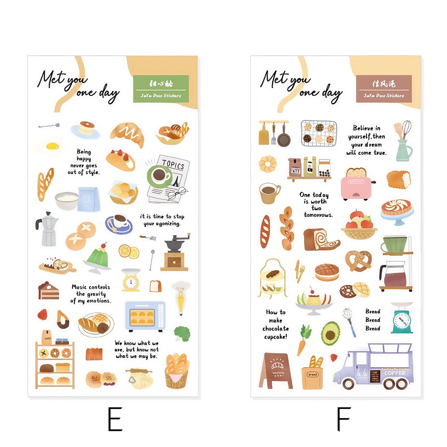 Cute Daily Life Aesthetics Stickers | Kawaii Planner Decorative Stickers | Food Coffee Plant Makeup Room | Journal Scrapbooking Supplies