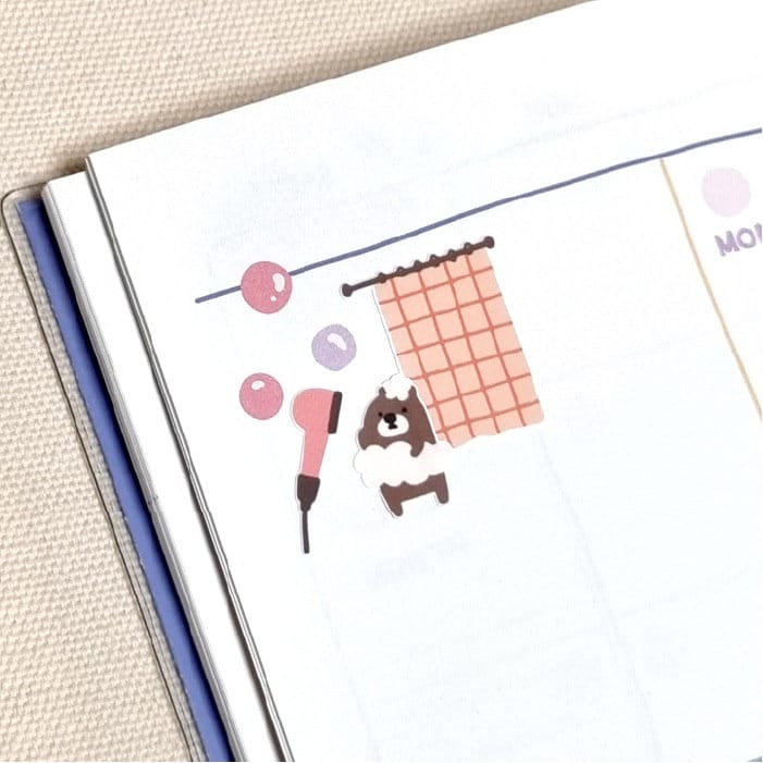 BONITO Korean Cute Emoji Dog Cat Stickers | Kawaii Animal Planner Decorative Stickers | Bujo Junk Journal Collage Scrapbooking Supplies