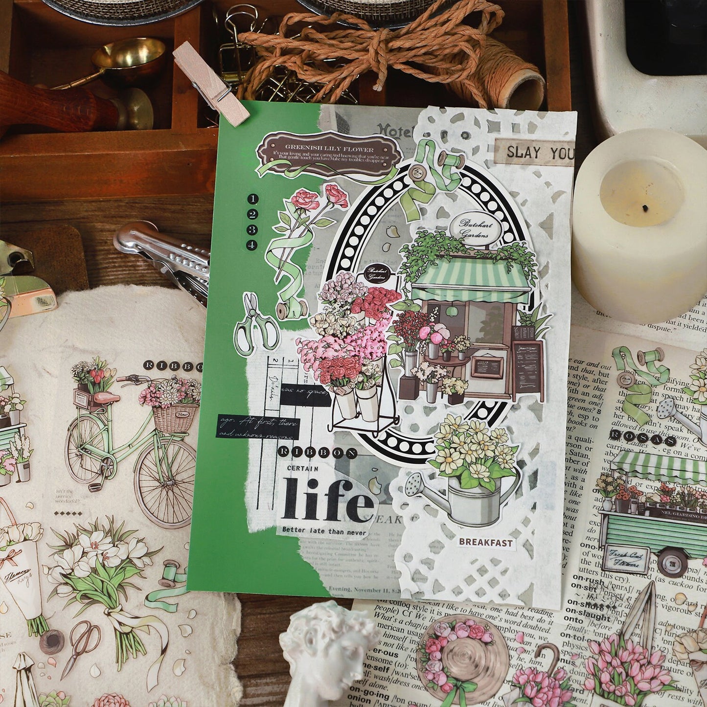 Life Aesthetics Retro Sticker Pack| Coffe Stickers | Planner Sticker Set | Junk Journal | Die Cut Deco Stickers | Scrapbooking Supplies