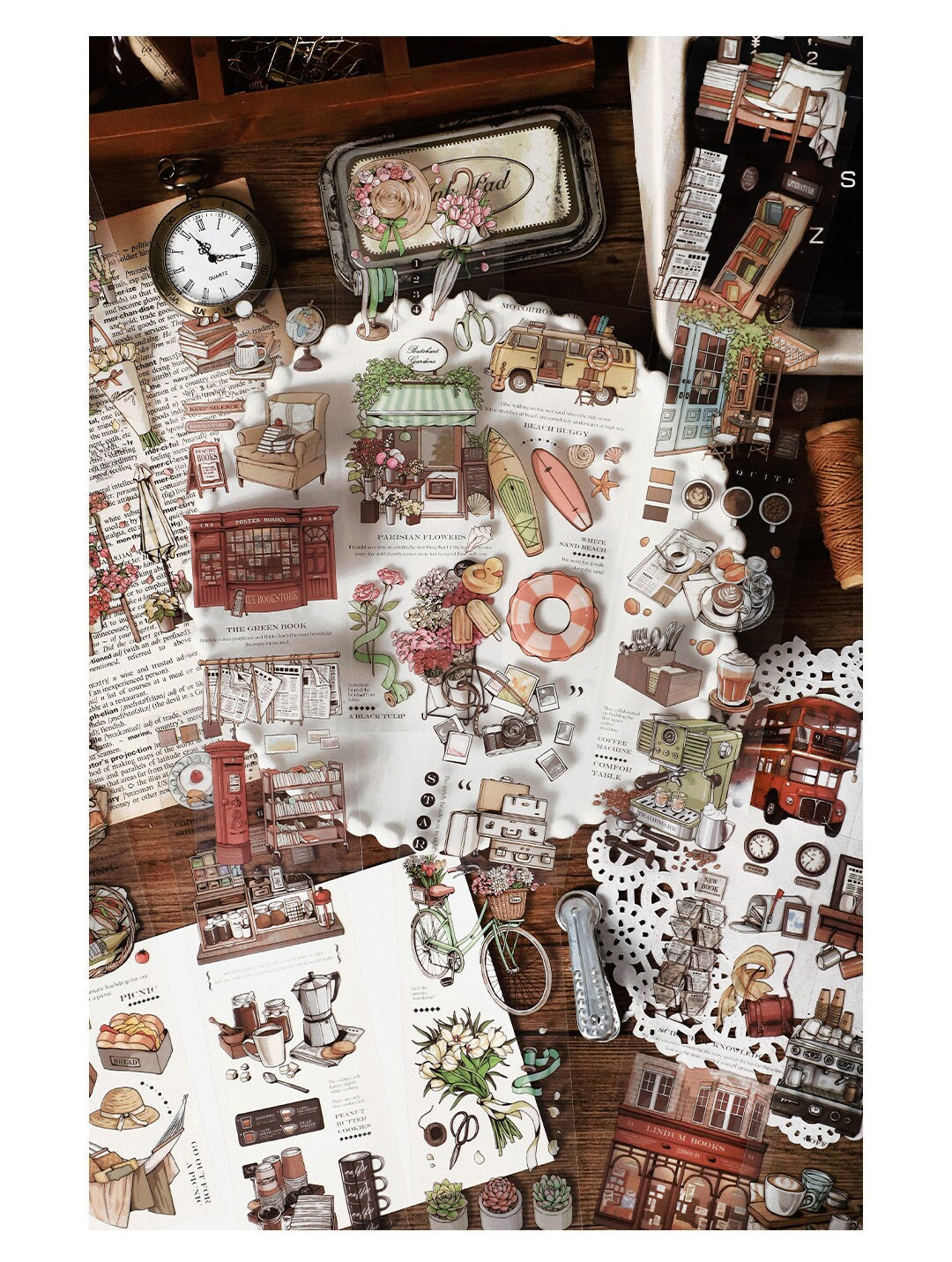 Life Aesthetics Retro Sticker Pack| Coffe Stickers | Planner Sticker Set | Junk Journal | Die Cut Deco Stickers | Scrapbooking Supplies
