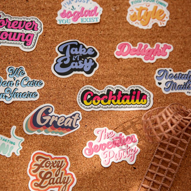 100pcs Retro Special Stickers | Decorative Sticker | English Words Sticker | Planner Sticker |Journal Scrapbooking Collage Crafting Supplies