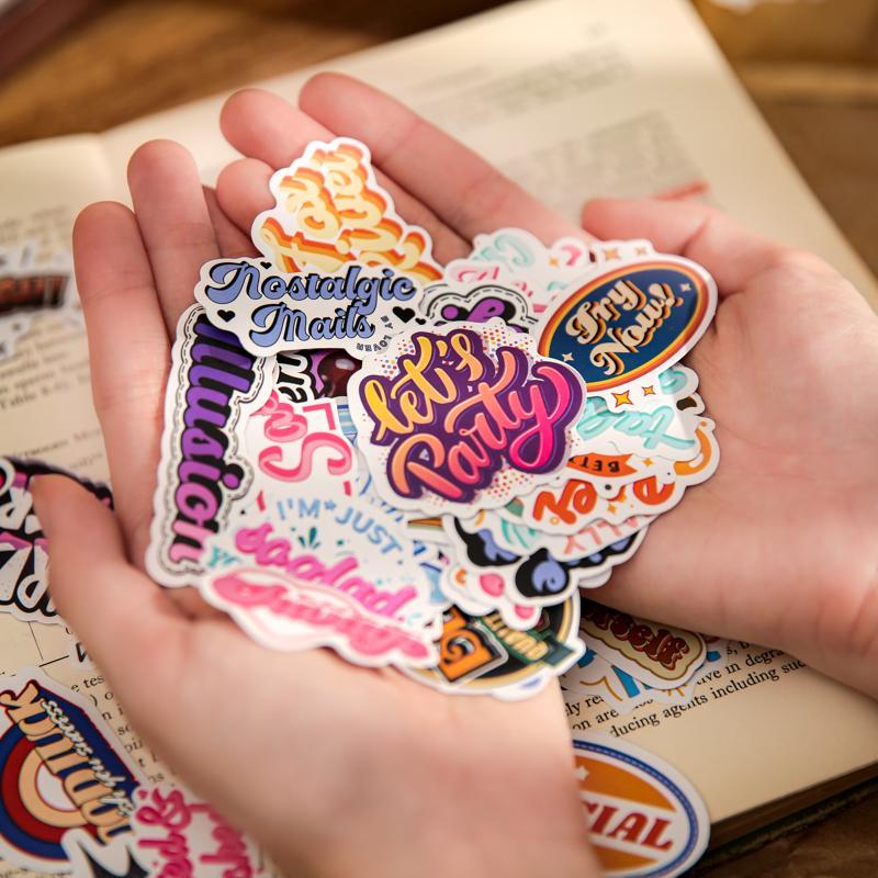 100pcs Retro Special Stickers | Decorative Sticker | English Words Sticker | Planner Sticker |Journal Scrapbooking Collage Crafting Supplies