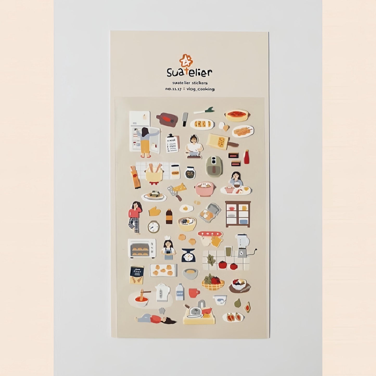Suatelier Korean Cute Cooking Stickers | Kawaii Food Coffee Bread Planner Decorative Stickers | Bujo Junk Journal Scrapbooking Supplies
