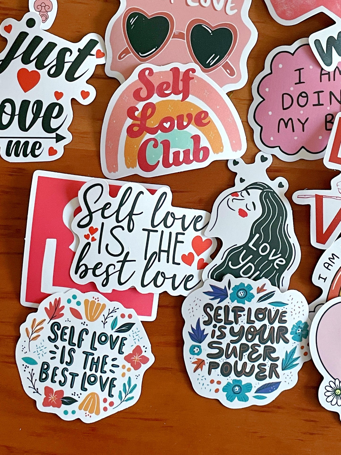 50pcs Self Love Stickers | Selfcare Sticker Pack | Vinyl Stickers | Laptop Luggage Decal Phone Kindle Water Bottle Stickers Planner Journal