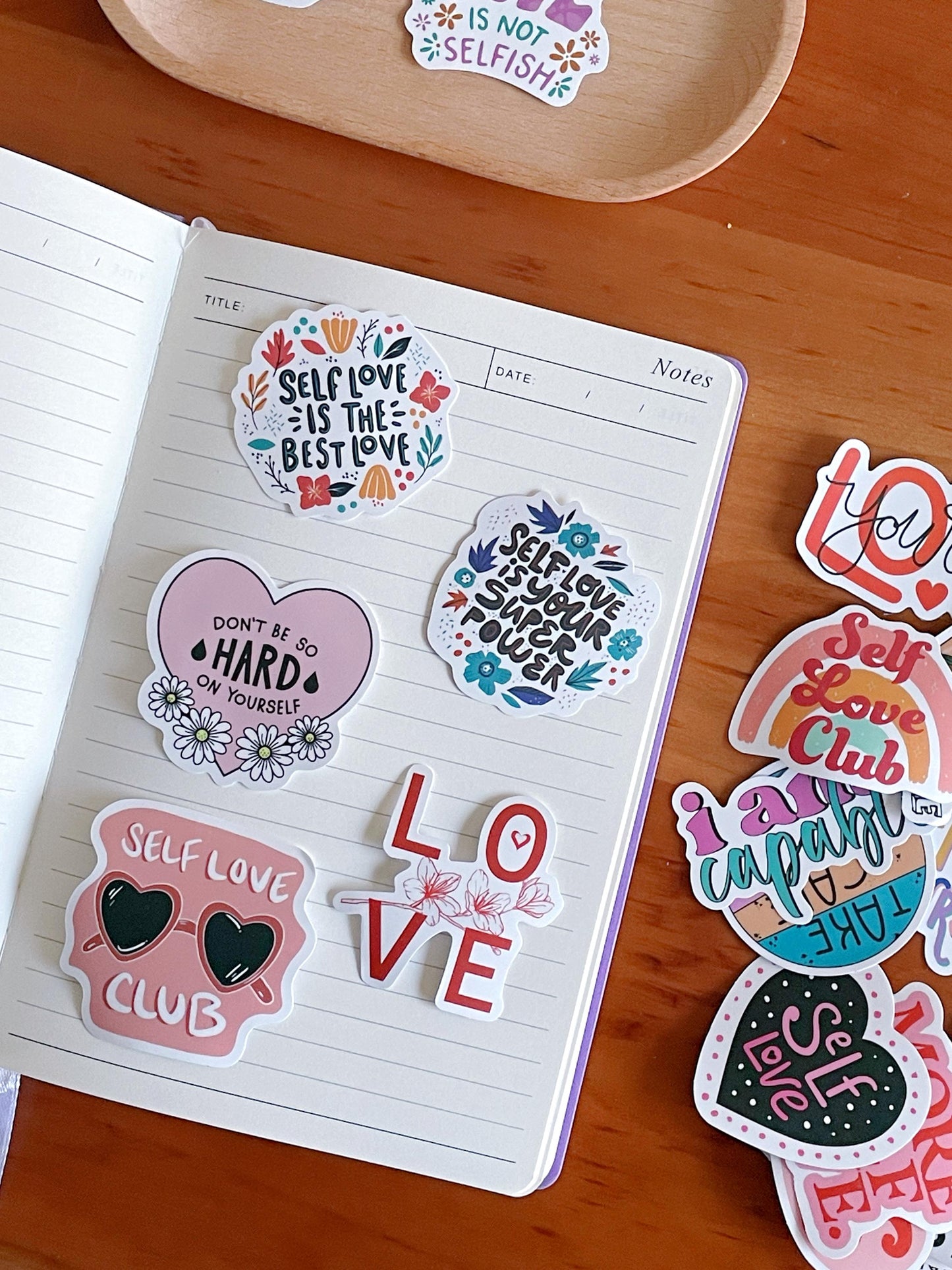 50pcs Self Love Stickers | Selfcare Sticker Pack | Vinyl Stickers | Laptop Luggage Decal Phone Kindle Water Bottle Stickers Planner Journal