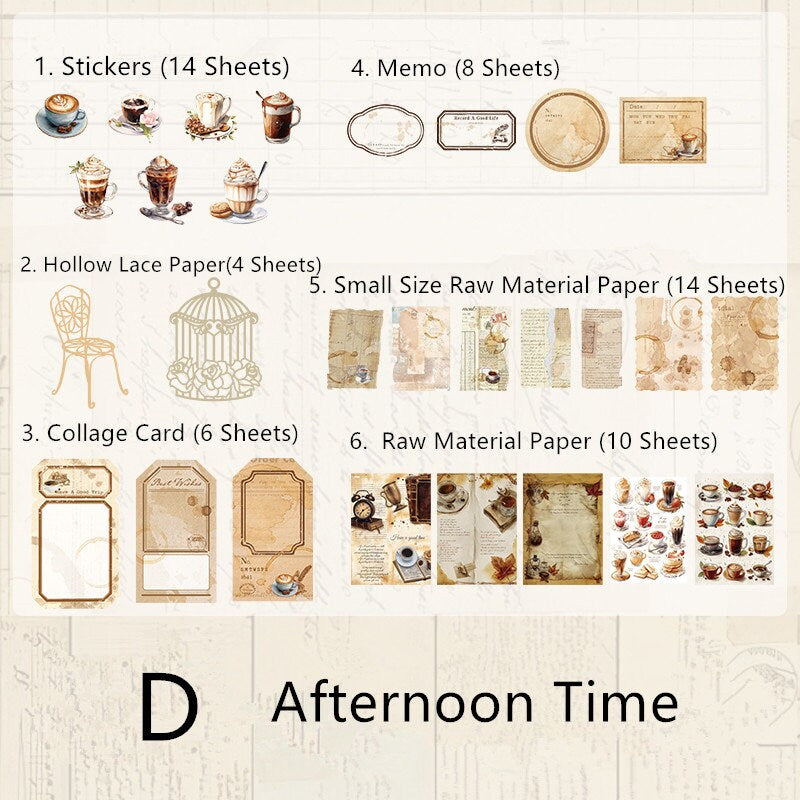 56pcs Vintage Material Pack | Junk Journal Kit | Lace Butterfly Collage Material Pack Creative Journaling Scrapbooking Supplies Stationery