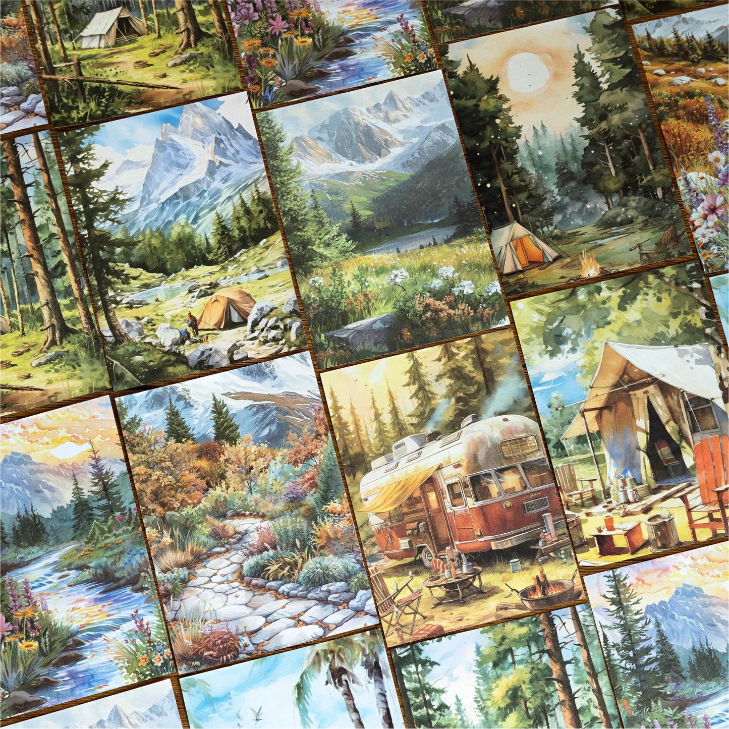 Nature Landscape Collage Decor PET Sticker | Nature Inspired | DIY Deco Stickers Junk Journal Collage Scrapbooking Stationery Supplies