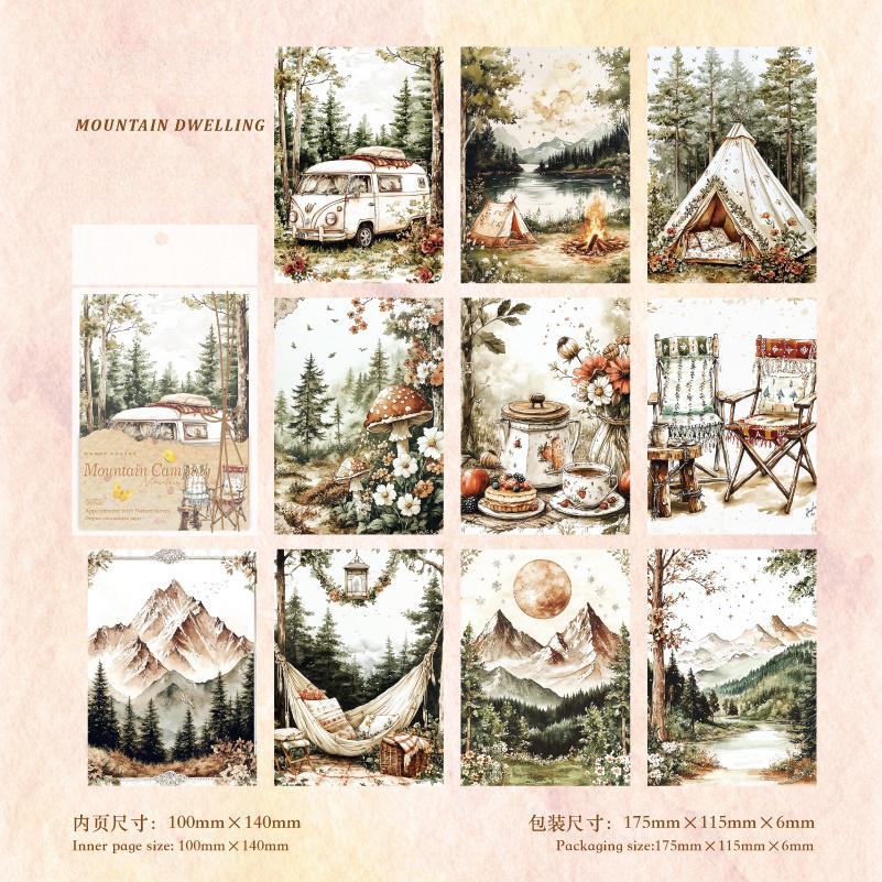 Nature Landscape Collage Decor PET Sticker | Nature Inspired | DIY Deco Stickers Junk Journal Collage Scrapbooking Stationery Supplies
