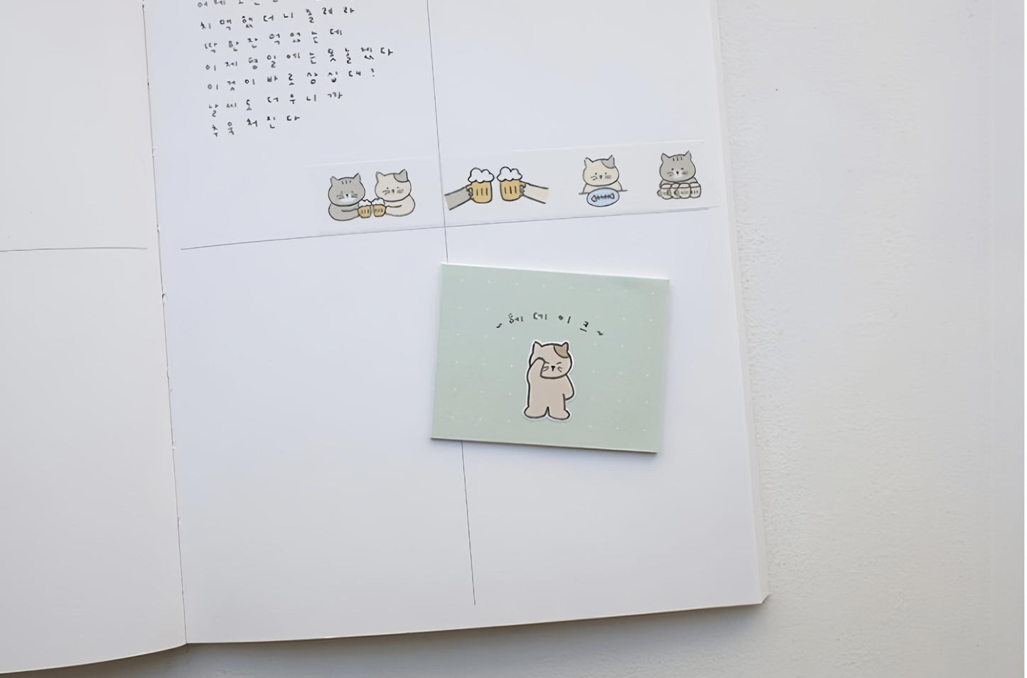 Suatelier Korean Cute Cat Stickers | Kawaii Kitten Planner Decorative Stickers | Bujo Junk Journal Scrapbooking Supplies