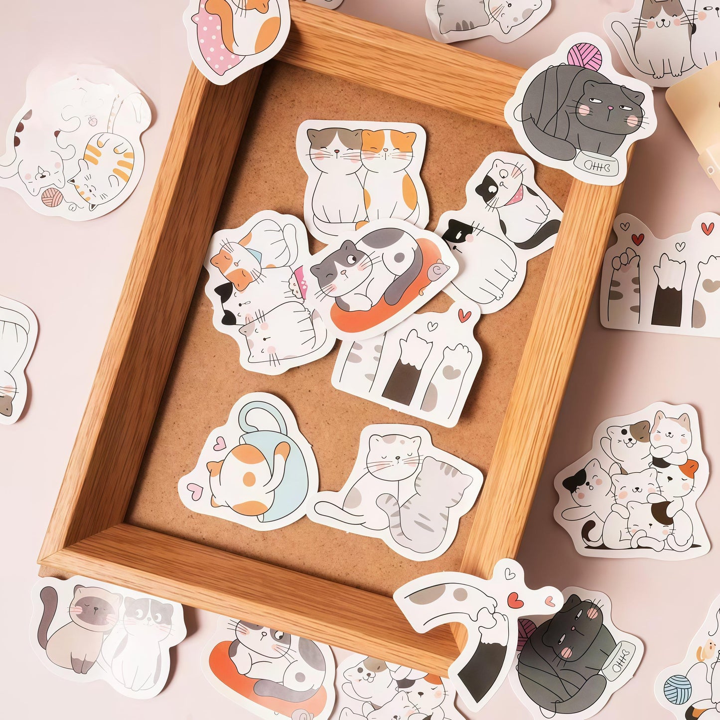 46pcs Cute Cat Sticker Pack | Junk Journal Stickers | Planner Sticker Set | Scrapbooking Kids Craft Supplies