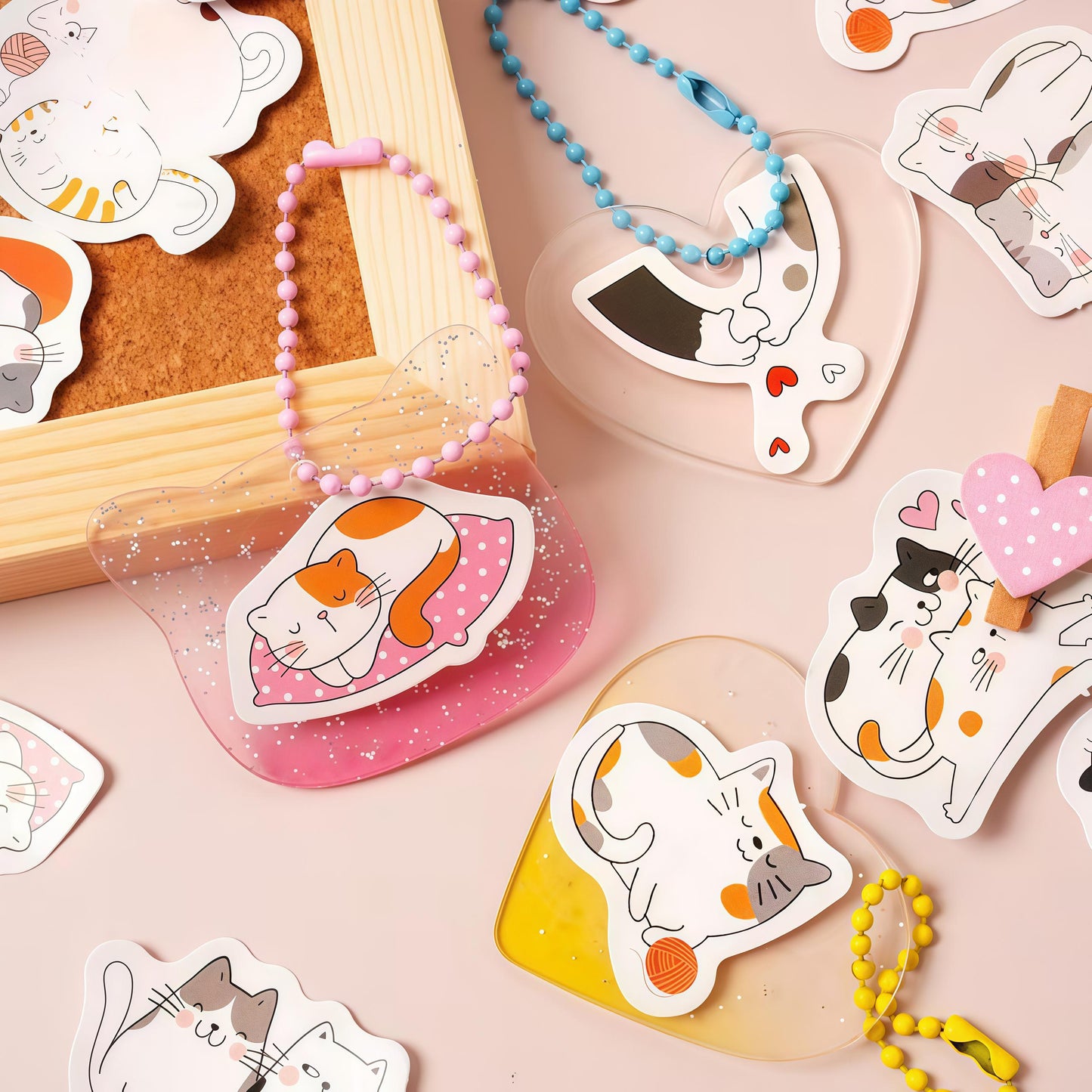 46pcs Cute Cat Sticker Pack | Junk Journal Stickers | Planner Sticker Set | Scrapbooking Kids Craft Supplies