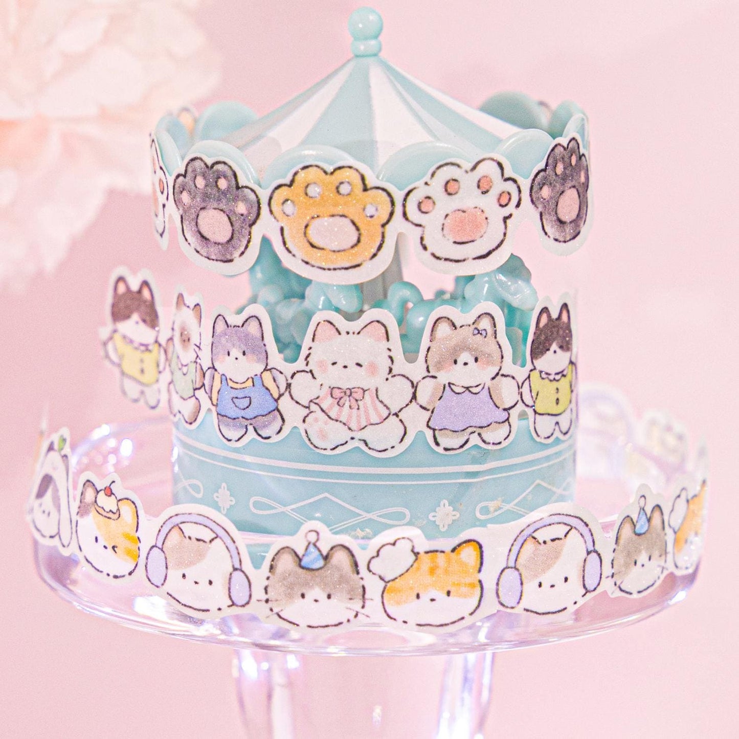 Kawaii Cat Shaped Washi Tape | Cute Kitten Decorative Tape | DIY Journal Planner Collage Scrapbooking Supplies | Kids Craft