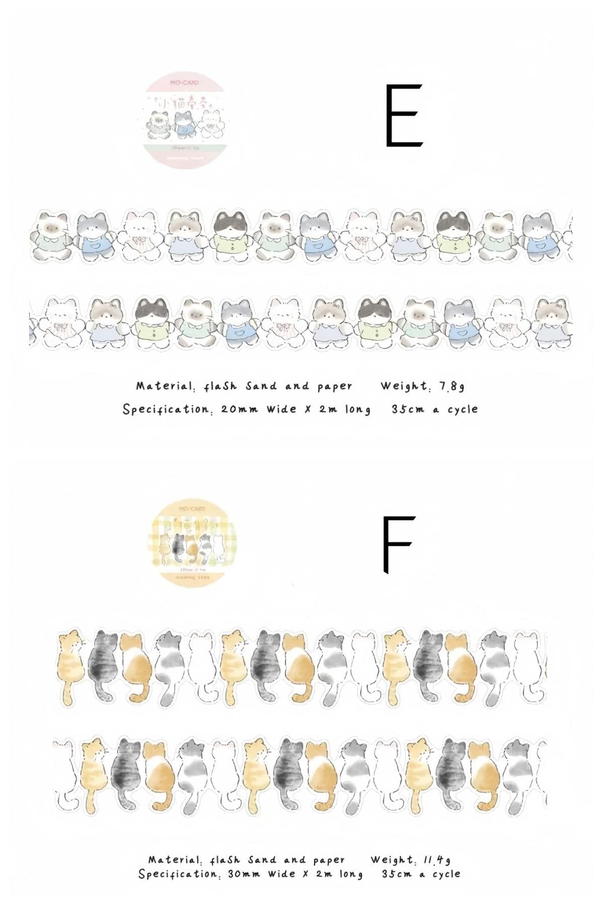 Kawaii Cat Shaped Washi Tape | Cute Kitten Decorative Tape | DIY Journal Planner Collage Scrapbooking Supplies | Kids Craft
