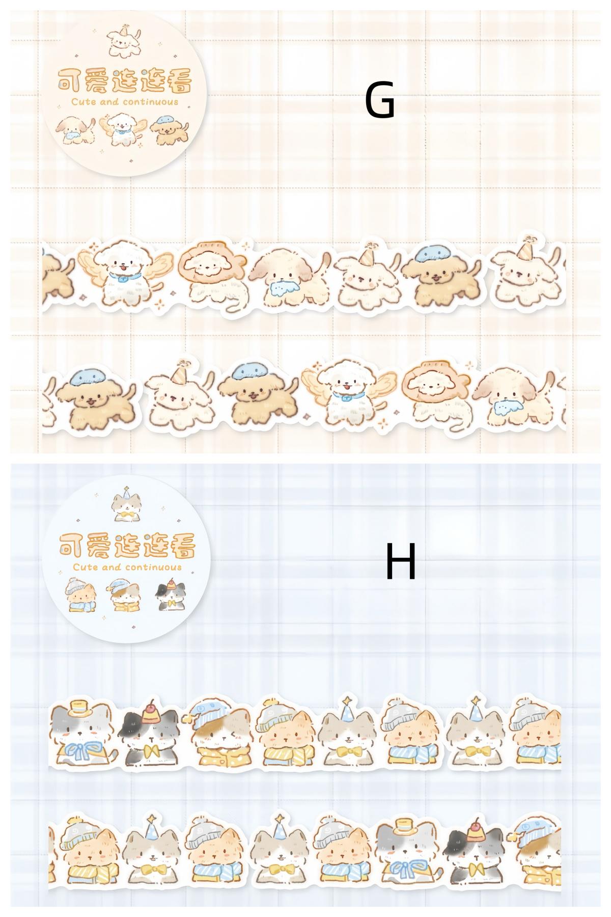 Kawaii Cat Shaped Washi Tape | Cute Kitten Decorative Tape | DIY Journal Planner Collage Scrapbooking Supplies | Kids Craft
