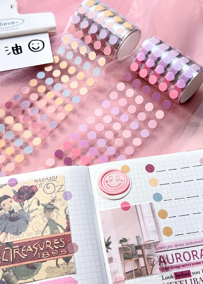 Dot Round Sticker Tape | Functional Stickers | Planner Sticker | Basic Stickers | Bullet Journal Sticker kit | Study School Supplies
