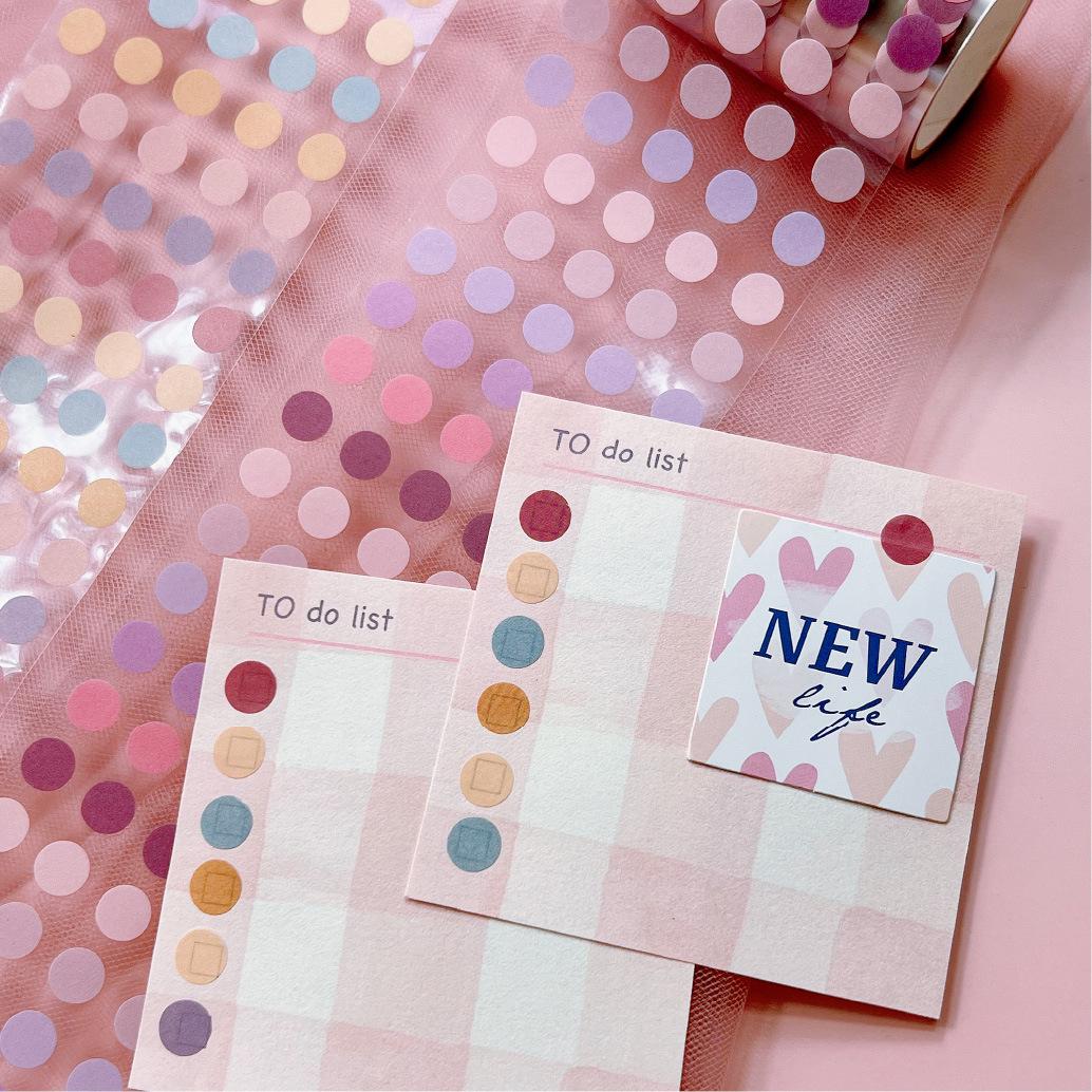 Dot Round Sticker Tape | Functional Stickers | Planner Sticker | Basic Stickers | Bullet Journal Sticker kit | Study School Supplies