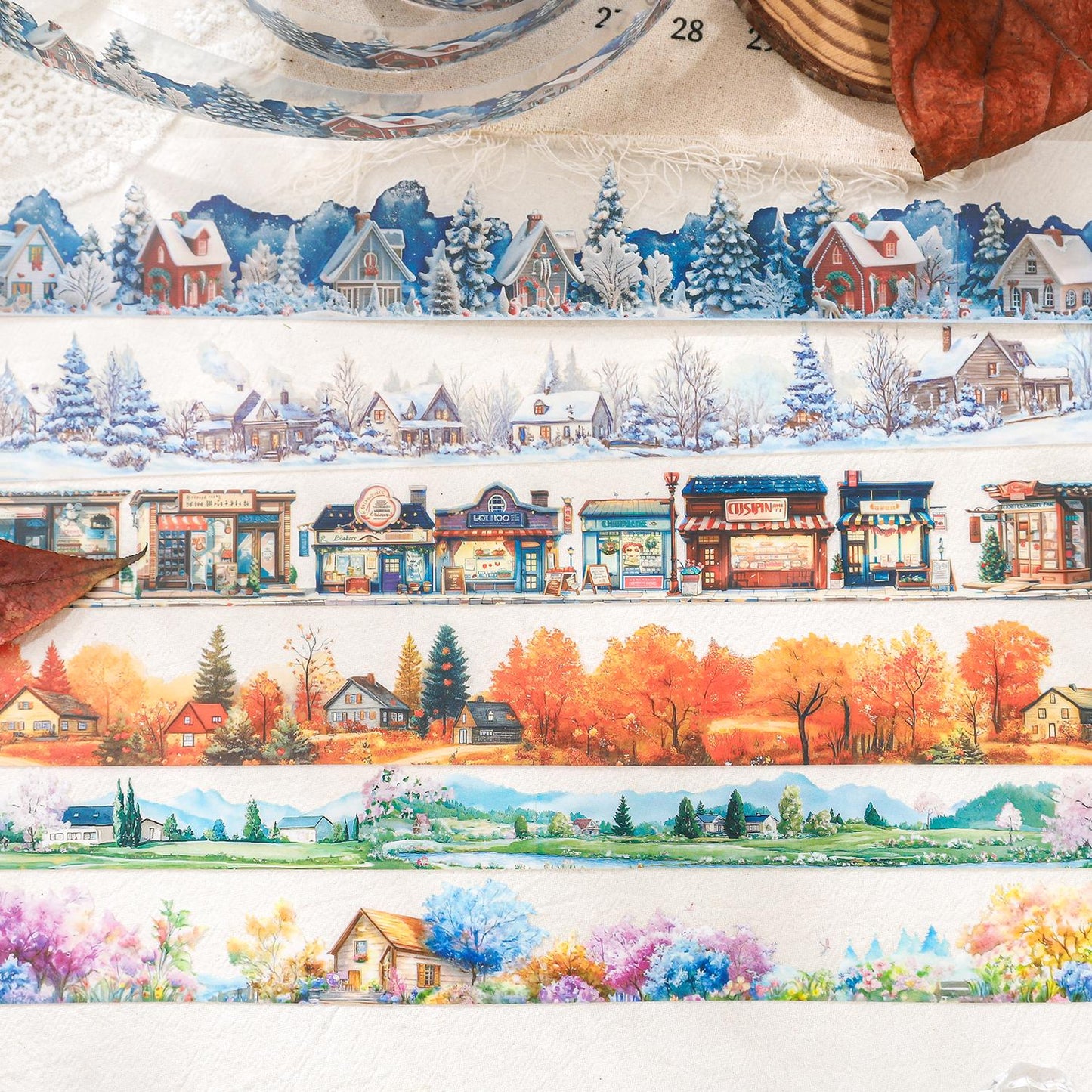 Natural Landscape Tape | Beautiful Scenery PET Tape Roll | Four Seasons Tape | Decorative Tapes | Junk Journal Collage Planner Supplies