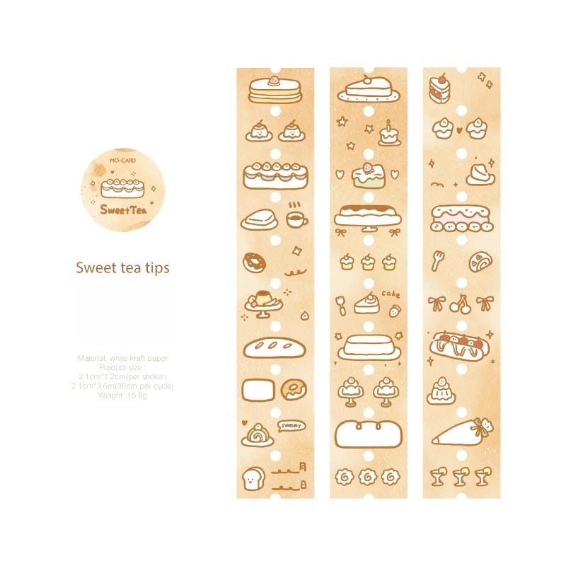 Cute Coffee Cake Cat Puppy Mini Sticker | Kawaii Cat Puppy | Coffee Lover Decorative Washi Tape | Journal Scrapbooking Collage Supplies