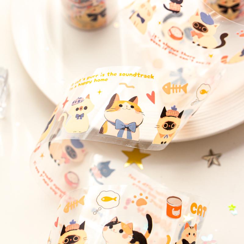 Kawaii Cat and Dog Diary Series Die Cut Tapes | Cute Puppy Kitten Decorative Tape | Kids Craft Supplies | Essential for Planners Bujo