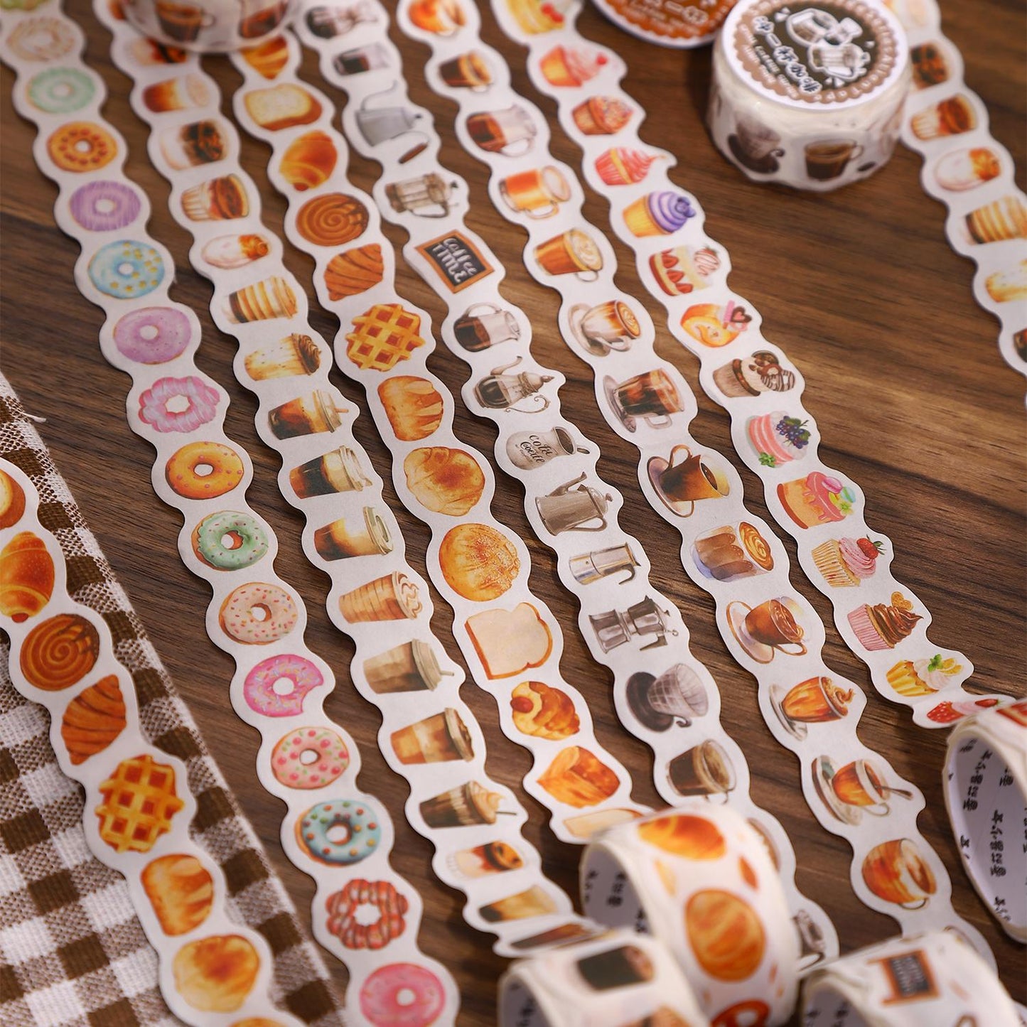 Mini Coffee Bread Drink Dessert Shaped Washi Tape |Cute Food Decorative Tape | DIY Journal Planner Collage Scrapbooking Supplies | Kid Craft