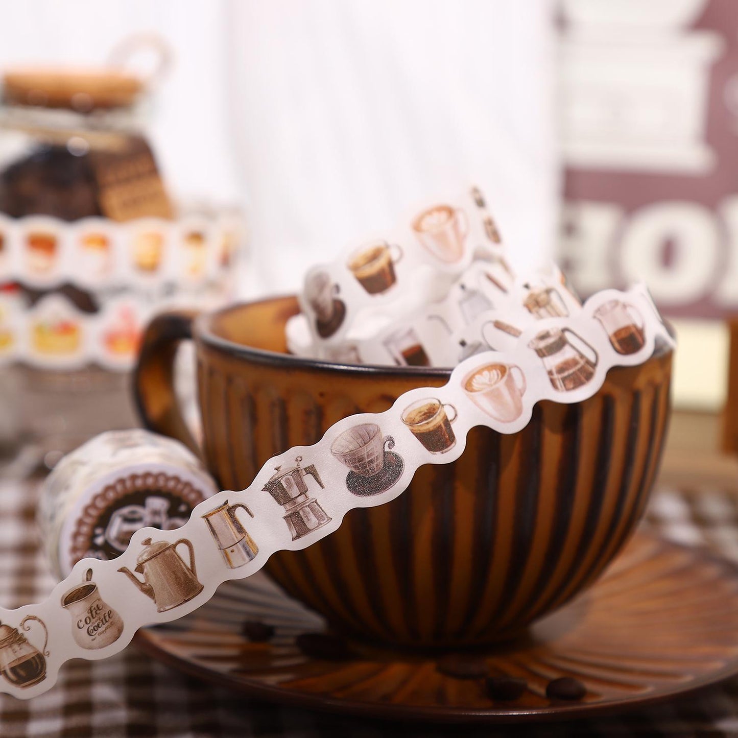 Mini Coffee Bread Drink Dessert Shaped Washi Tape |Cute Food Decorative Tape | DIY Journal Planner Collage Scrapbooking Supplies | Kid Craft