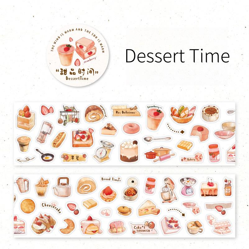 Cute Coffee Bread Drink Dessert Camping Reading Mini Sticker | Coffee Lover Decorative PET Tape | Journal Scrapbooking Collage Supplies