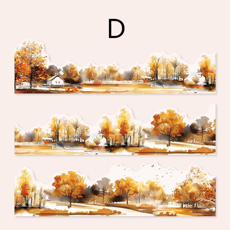 Forest Mountain Lake Landscape Tape | Travel Sketches Washi tape Roll | Travel Tape | Decorative Tapes | Junk Journal Collage Supplies