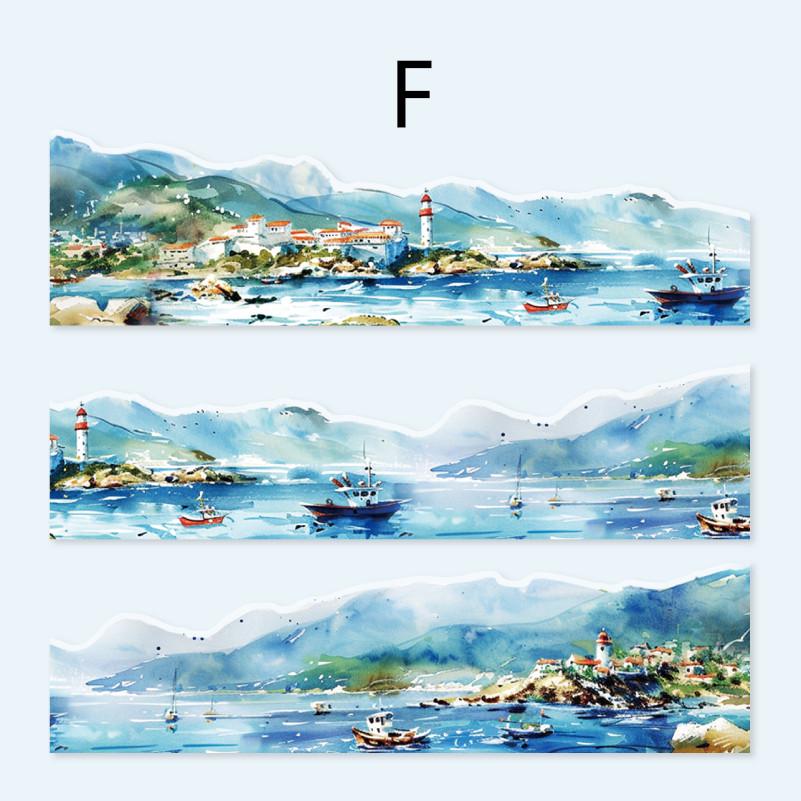 Forest Mountain Lake Landscape Tape | Travel Sketches Washi tape Roll | Travel Tape | Decorative Tapes | Junk Journal Collage Supplies