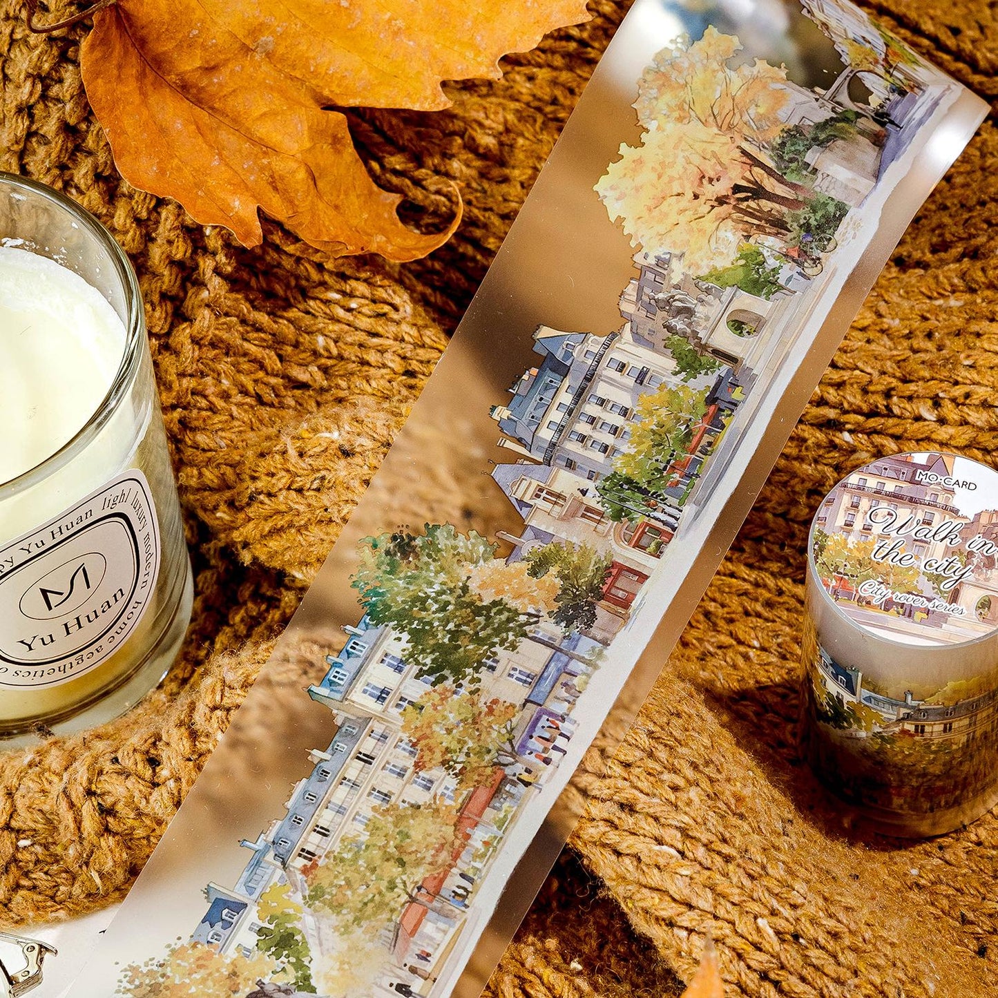 Autumn Streetscape PET Tape | Autumn Scenery Coffee Girls PET Tape | Junk Journal Collage Planner Stickers Supplies | Decorative Tapes