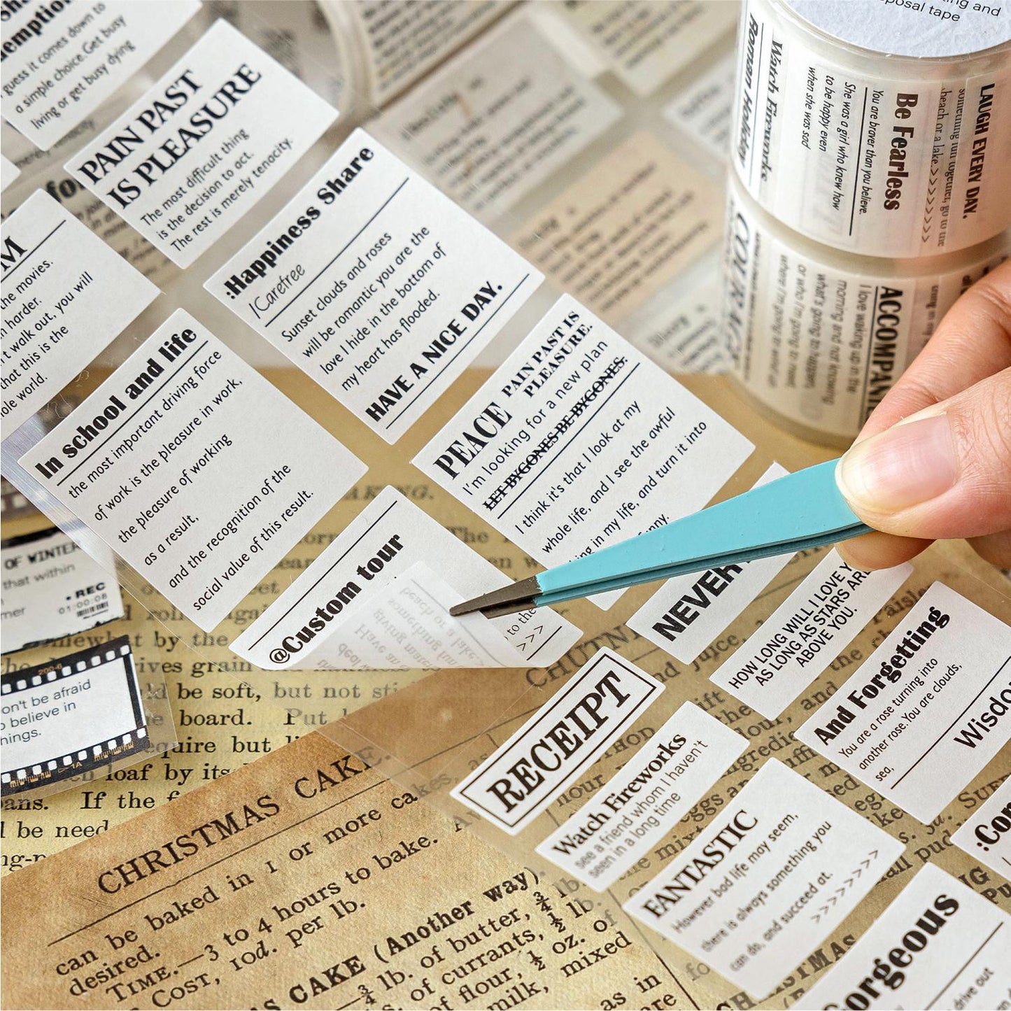 Inspirational Quotes Tape | Words Phrase Tape | Decorative tape | Retro Planner tape | Journal Scrapbooking Collage Crafting Supplies