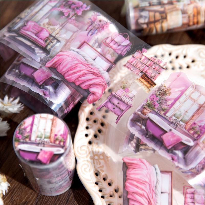Cozy Home Life Aesthetics Tape | Kitchen Bookstore Reading Book Autumn PET Tape | Masking Tape | Junk Journal Collage Supplies