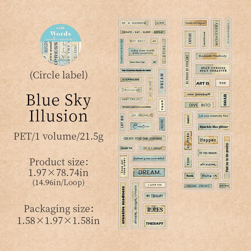 Retro Words Phrases Tape | Die Cut Tapes | Small Talk Decorative Tape Stickers | Retro Journal Tape | Planner Scrapbooking Collage Supplies