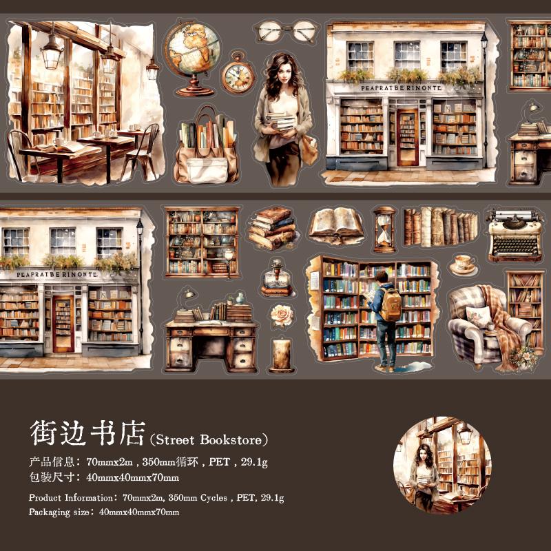 Cozy Home Life Aesthetics Tape | Kitchen Bookstore Reading Book Autumn PET Tape | Masking Tape | Junk Journal Collage Supplies