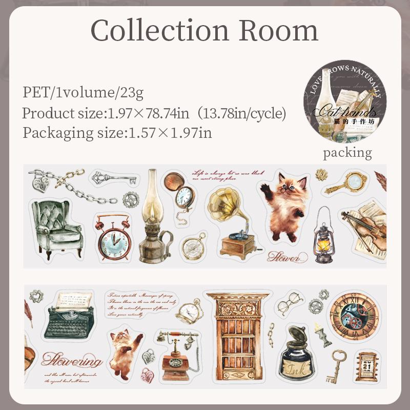Cute Cat Coffee Die-Cut PET Tape | Coffee Cat Decorative PET Tape | Journal Scrapbooking Collage Crafting Supplies | Cat Coffee Lover Gift
