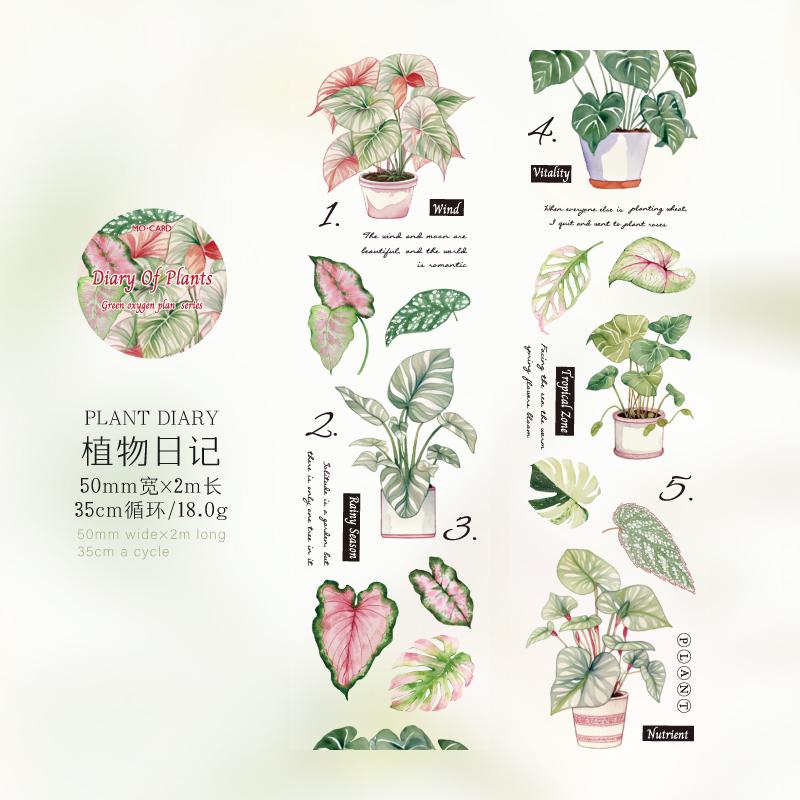 Plants Girls Life AestheticsTape | Green Plants PET tape | Masking Tape | PET Tape Roll | Nature Themes Tape | Gift Wrapping |Gift for Girls