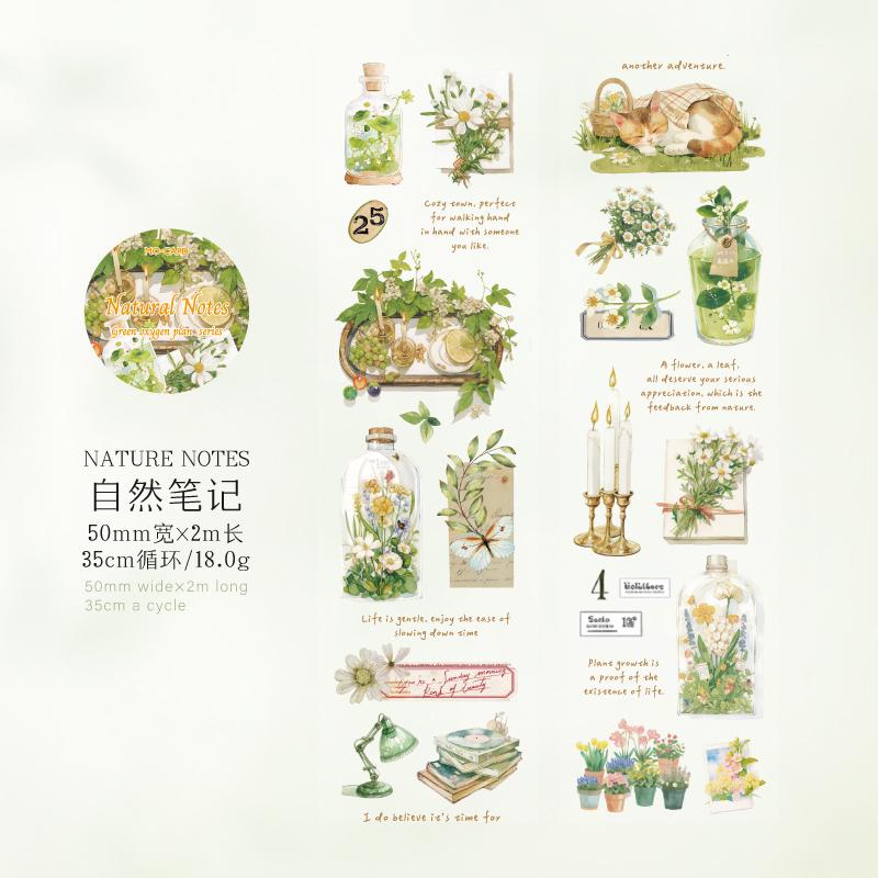 Plants Girls Life AestheticsTape | Green Plants PET tape | Masking Tape | PET Tape Roll | Nature Themes Tape | Gift Wrapping |Gift for Girls
