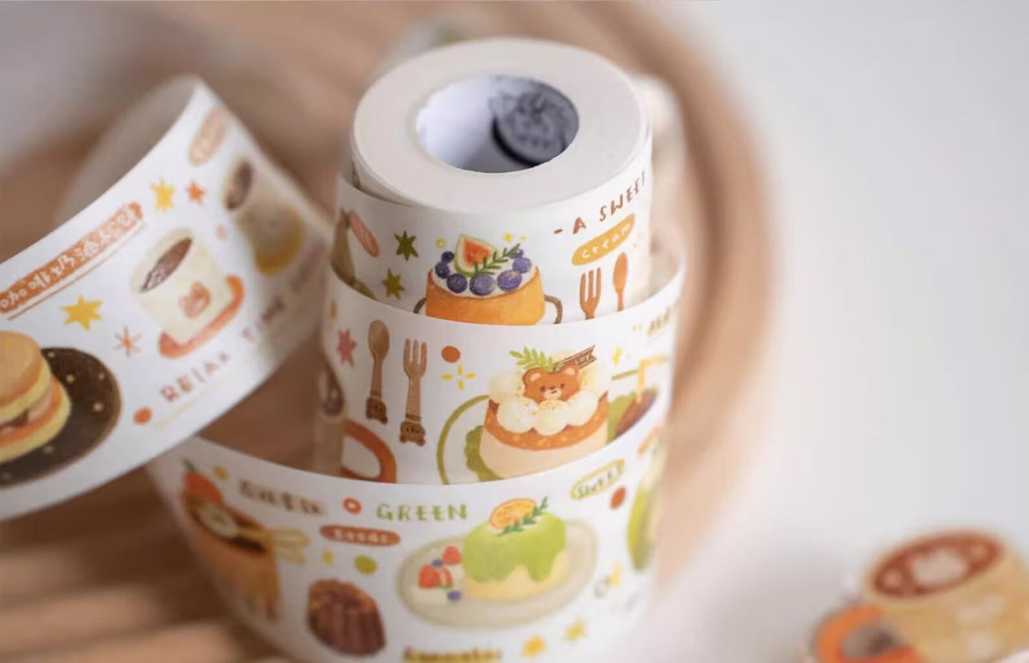 Kawaii Afternoon Tea Washi Tape | Cake Coffee Food | Planner Journal Deco Stickers | Kids Craft Scrapbooking Supplies | Gift for Her