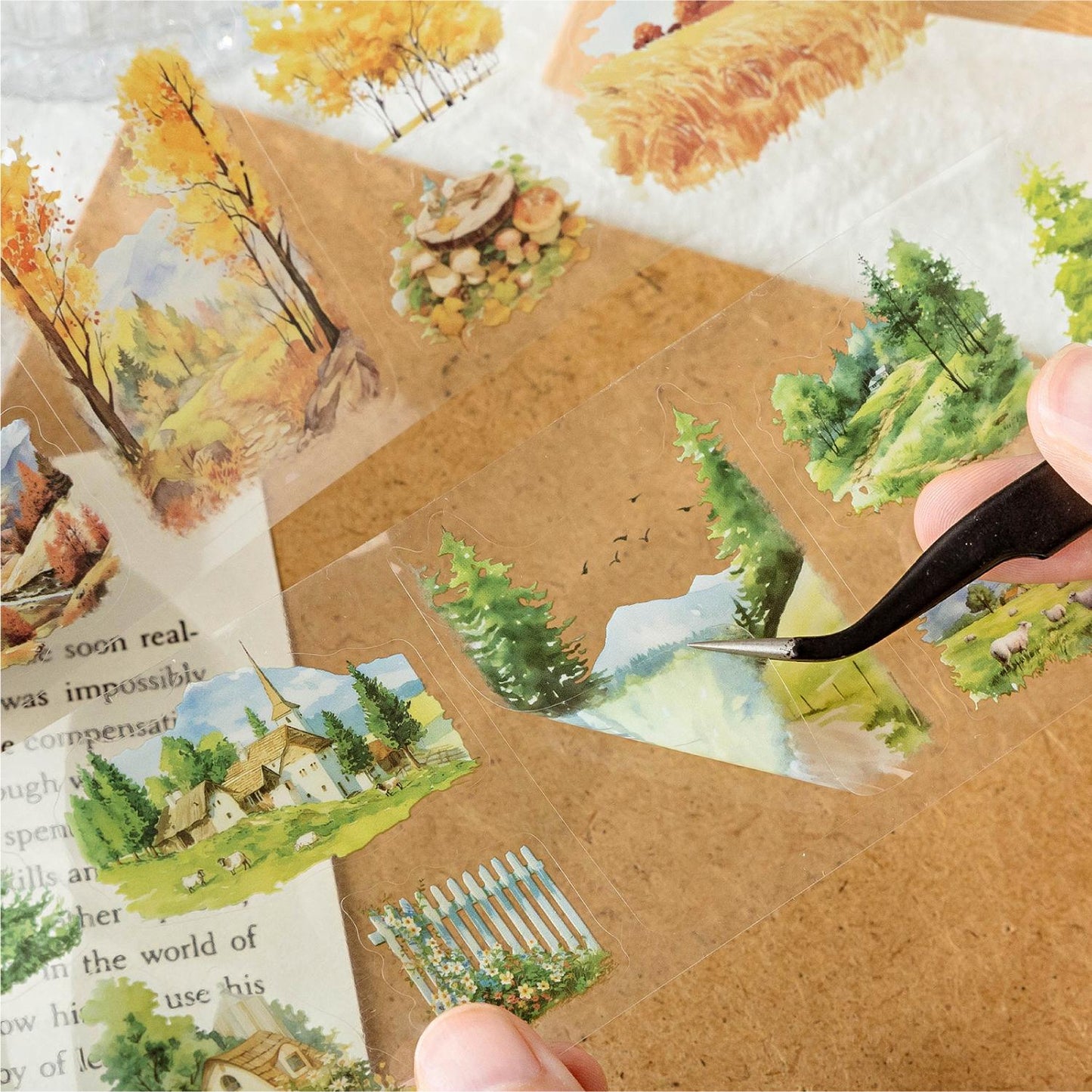 Natural Landscape Tape | Beautiful Scenery PET Tape Roll | Four Seasons Tape | Decorative Tapes | Junk Journal Collage Planner Supplies