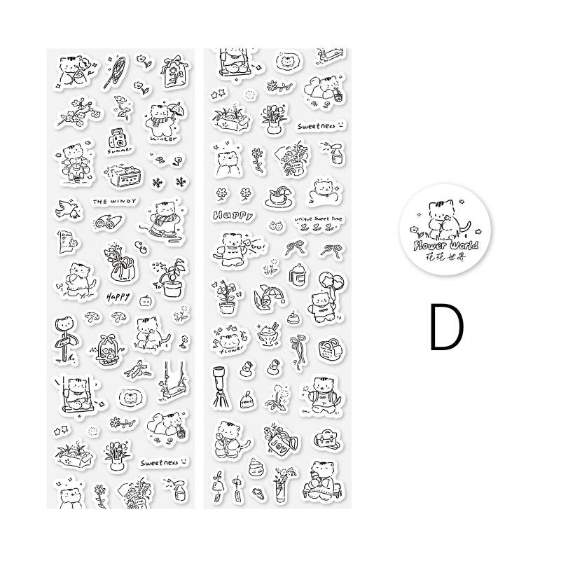 Kawaii Black Cat Read Travel Washi Tape | Cat Lover Decorative Tape Stickers | Creative DIY Journal Planner School Stationery