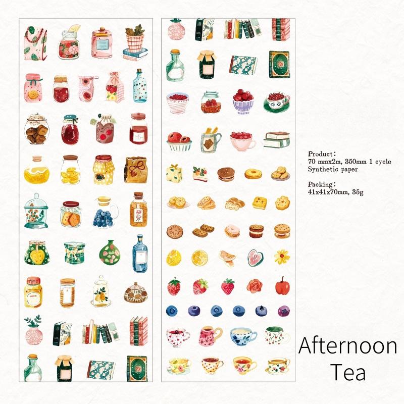 Cute Die Cut Tape | Coffee Building Tea Food Mini Sticker | Coffee Lover Decorative Sticker Tape | Journal Scrapbooking Collage Supplies