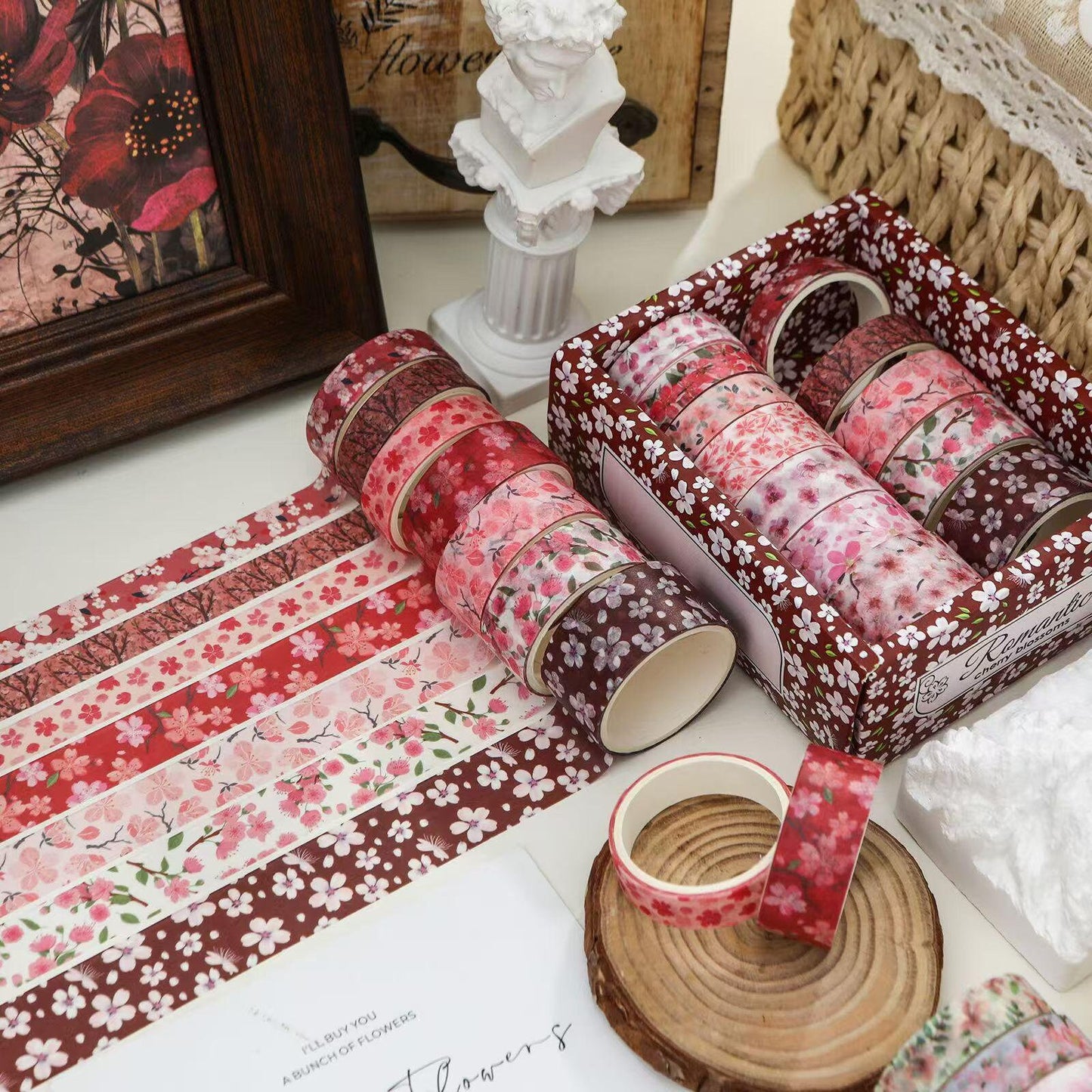 14 Rolls Mini Floral Pattern Washi Tape | Autumn Spring Flower Japanese Masking Tape | Decorative Tapes | Planner Accessories Bullet Journal