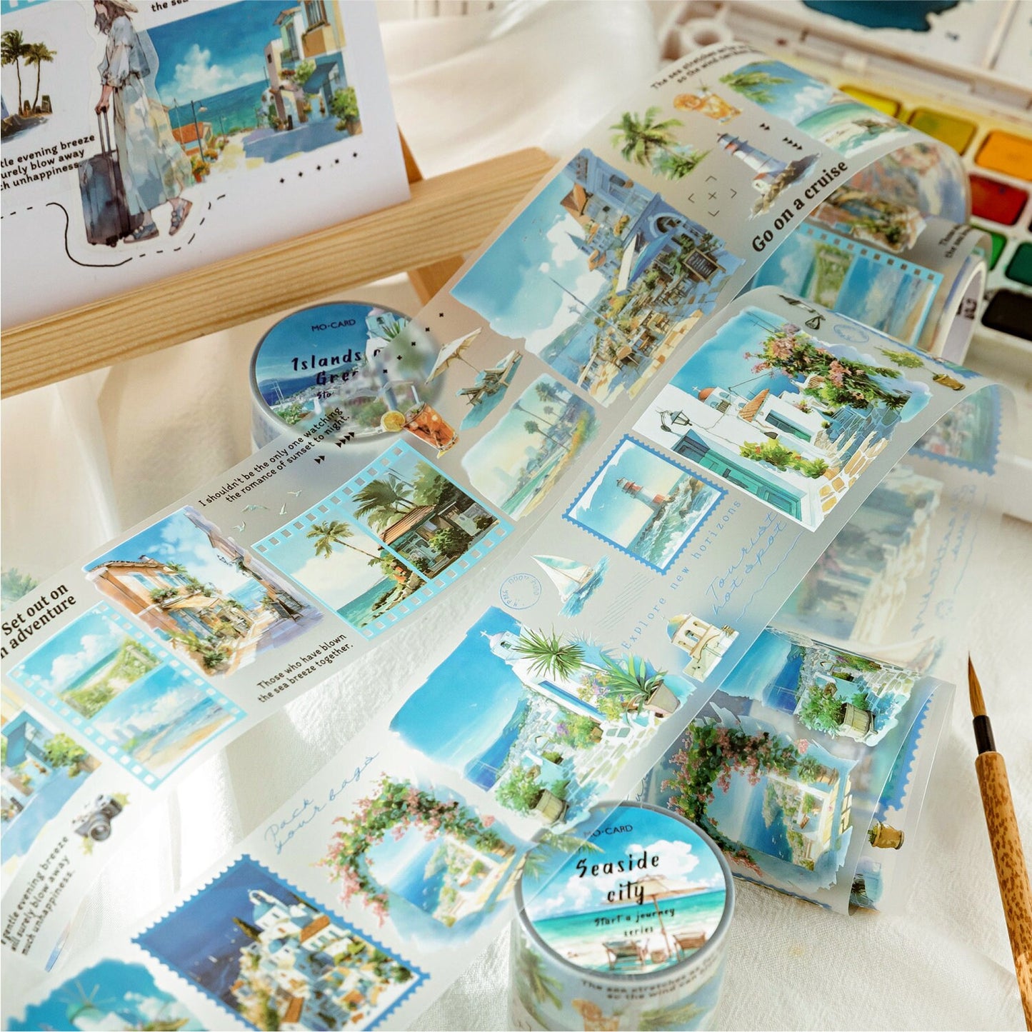 Beautiful Scenery Tape | Travel Sketches PET tape | Masking Tape | PET Tape Roll | Travel Themes Tape | Gift Wrapping | Gift for Girls